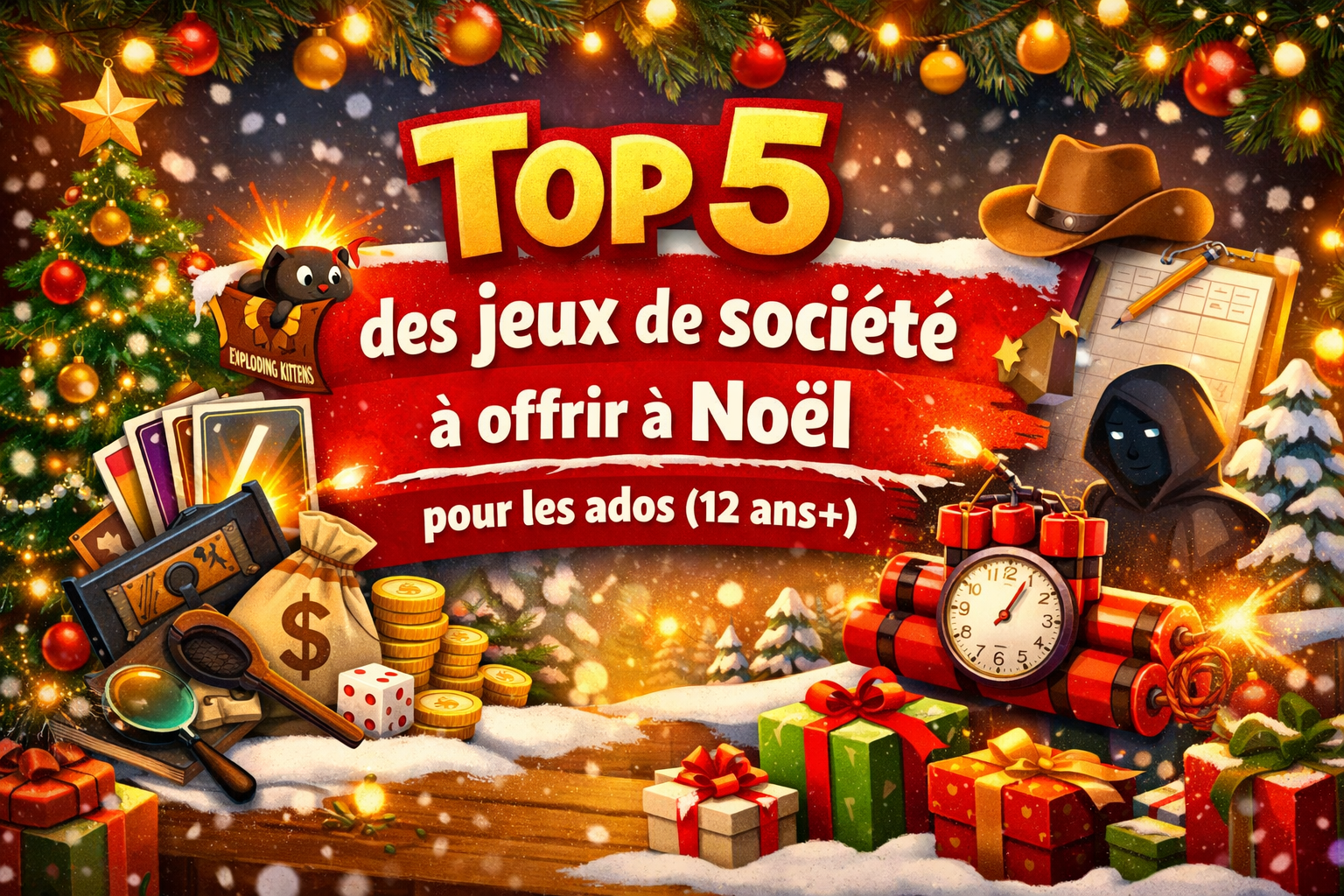 Top 5 des jeux de société à offrir à Noël pour les ados (12 ans+)